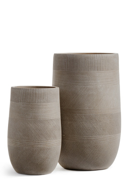 Кашпо TREEZ ERGO - Graphics - Высокая округлая чаша - Капучино