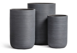 Кашпо TREEZ ERGO - TreeLine - Высокий цилиндр - Дымчато-серый бетон