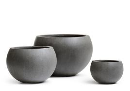 Кашпо TREEZ Effectory - Beton - Полусфера - Тёмно-серый бетон