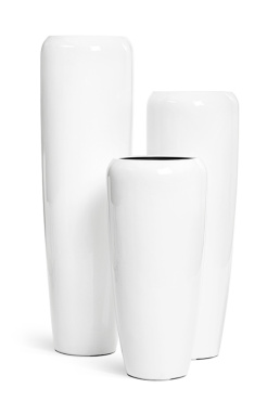 Кашпо TREEZ Effectory - Gloss - Высокий конус Design - Белый глянцевый лак