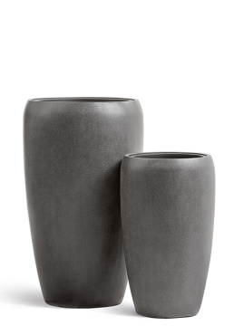 Кашпо TREEZ Effectory - Beton - Высокий округлый конус - Тёмно-серый бетон