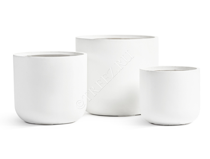 Кашпо TREEZ ERGO - Just - Цилиндр - Белый камень фото