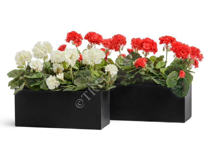 Кашпо TREEZ ERGO - Just - Узкий низкий прямоугольник - Антрацит фото