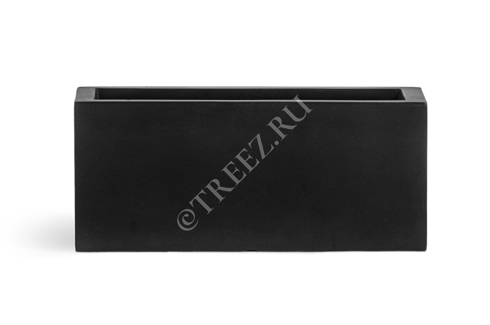 Кашпо TREEZ ERGO - Just - Узкий низкий прямоугольник - Антрацит фото