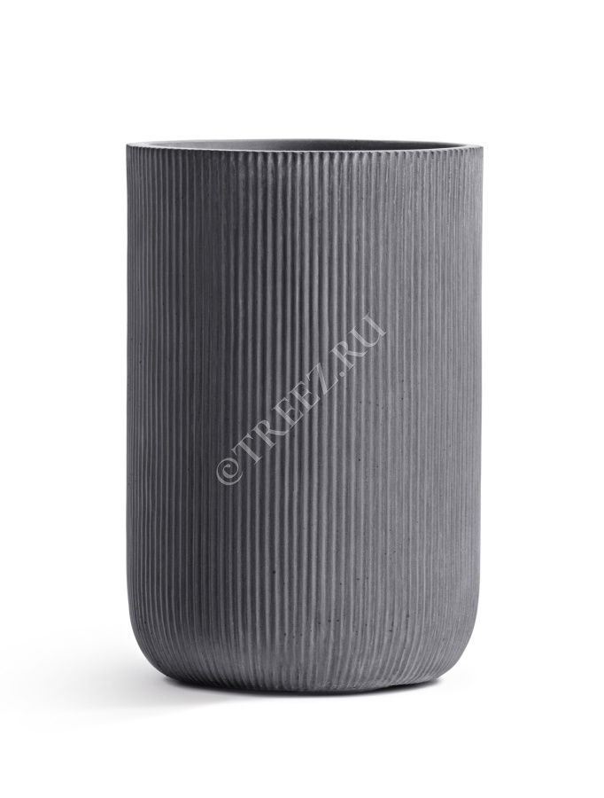 Кашпо TREEZ ERGO - Jet - Высокий цилиндр - Дымчато-серый бетон фото
