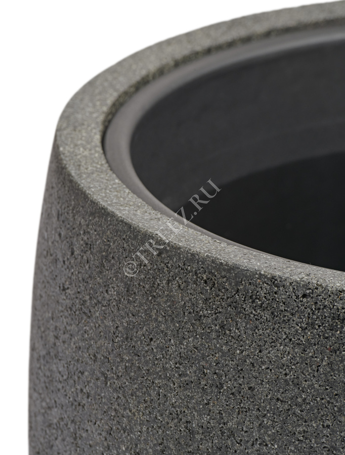 Кашпо TREEZ Effectory - Stone - Высокая чаша - Тёмно-серый камень фото