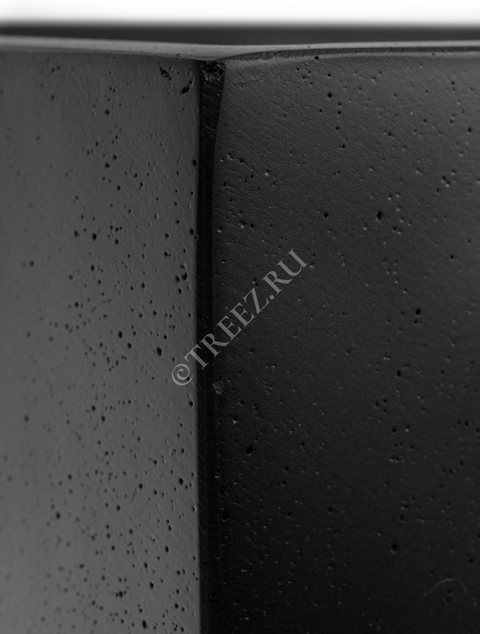 Кашпо TREEZ Effectory - Black Stone - Низкий прямоугольник - Антрацит фото