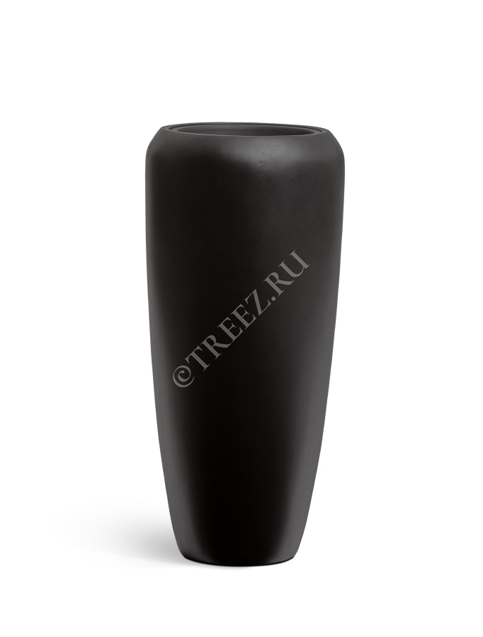 Кашпо TREEZ Effectory - Black Stone - Высокий конус Design - Антрацит фото