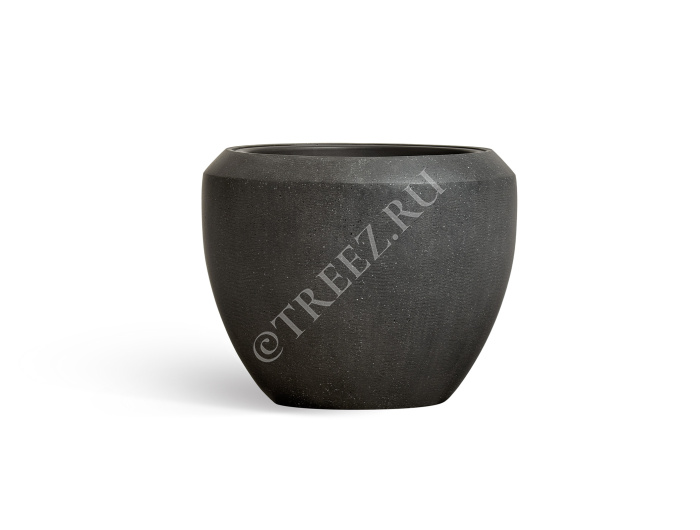 Кашпо TREEZ Effectory - Quartz - Чаша Design - Чёрный кварц фото