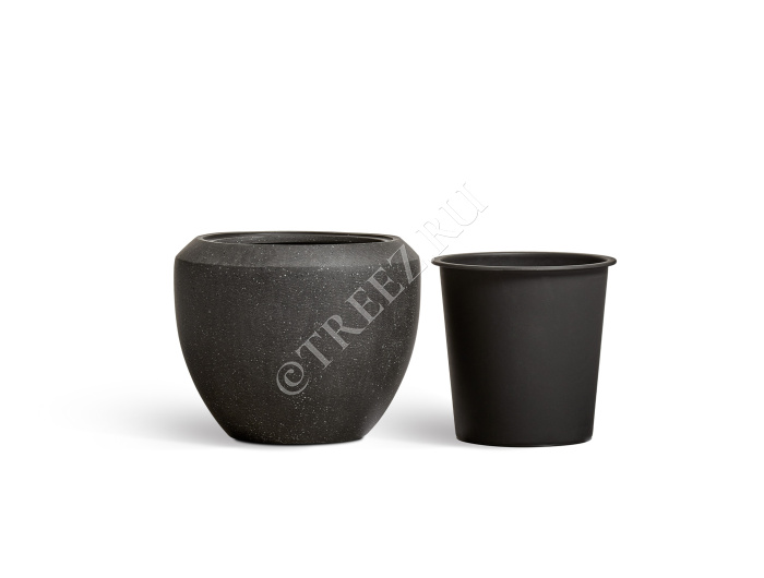 Кашпо TREEZ Effectory - Quartz - Чаша Design - Чёрный кварц фото