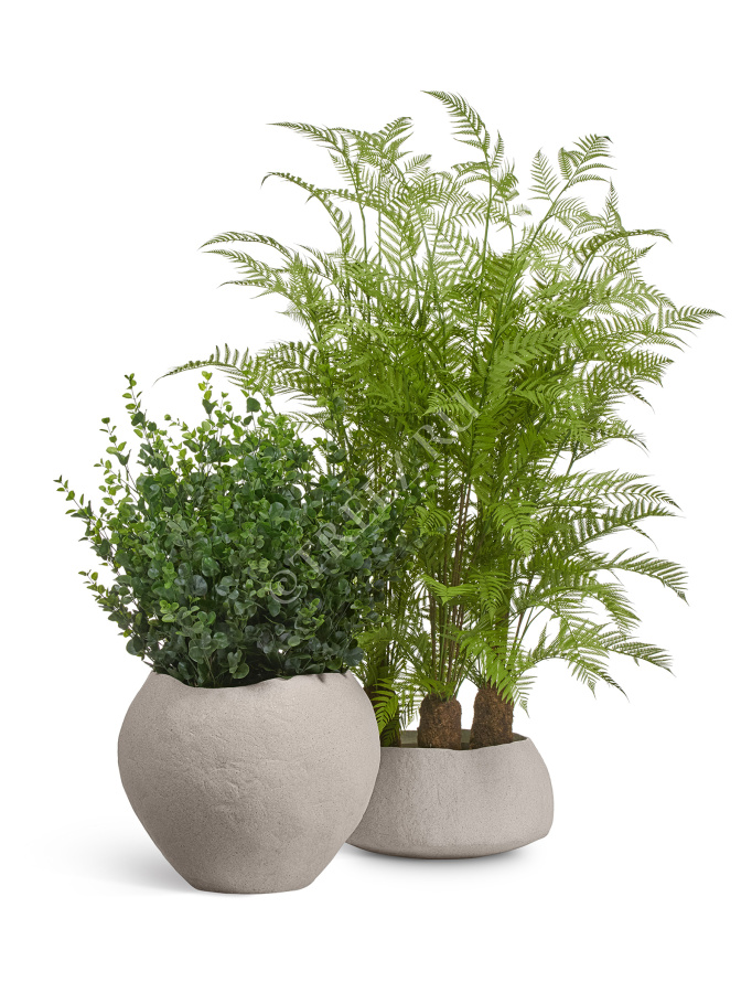 Кашпо TREEZ Effectory - Organic - Сфера - Белый песок фото