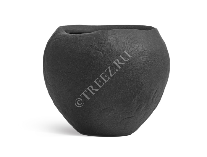 Кашпо TREEZ Effectory - Organic - Сфера - Тёмно-серый камень фото