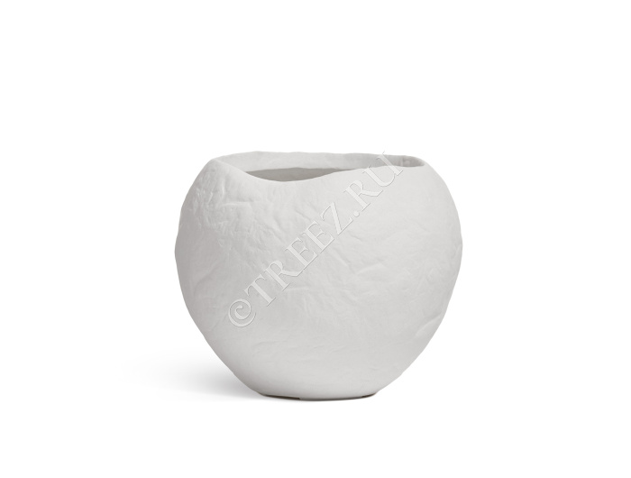 Кашпо TREEZ Effectory - Organic - Сфера - Белый камень фото