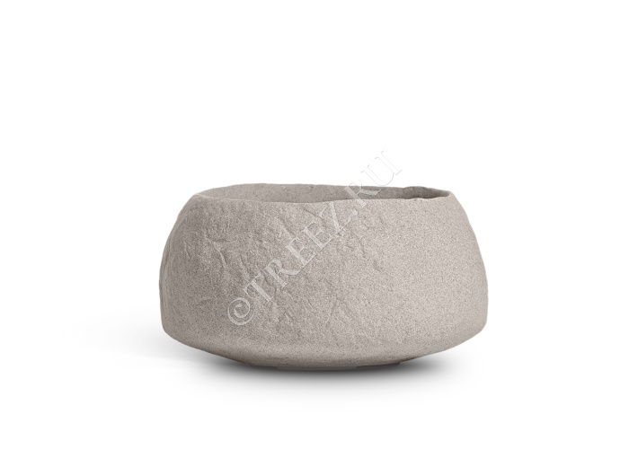 Кашпо TREEZ Effectory - Organic - Низкая чаша - Белый песок фото