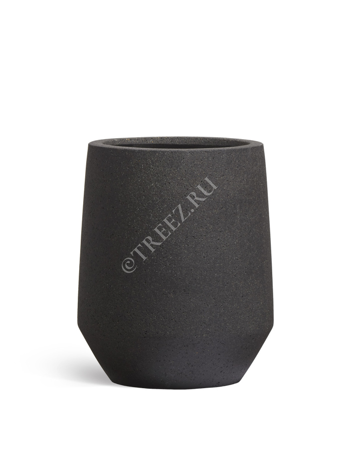 Кашпо TREEZ ERGO - Hard Rock - Высокая трапециевидная чаша - Чёрный песок фото