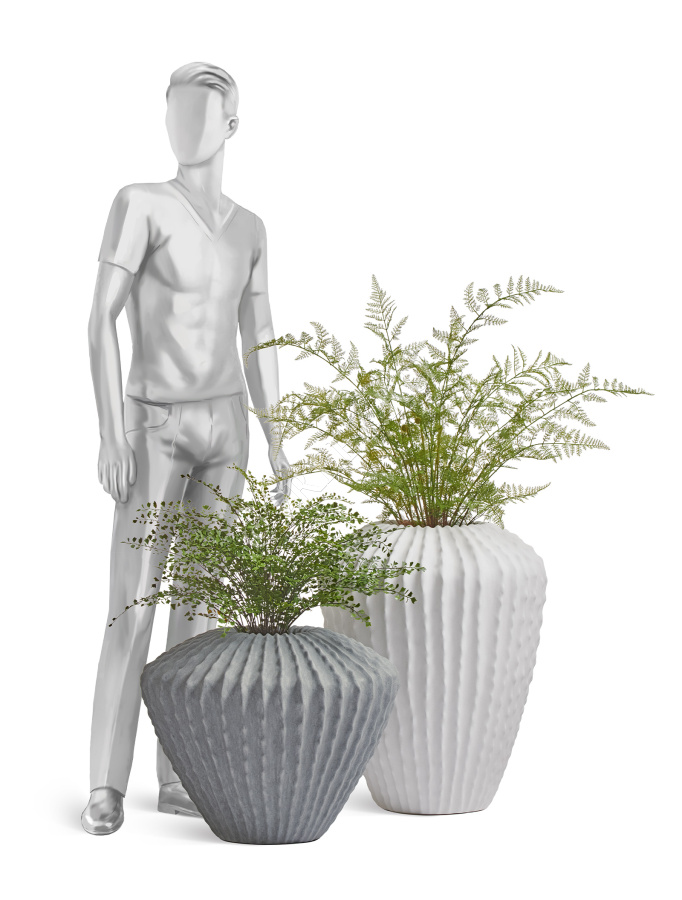 Кашпо TREEZ Effectory - Moho - Сферическая Design-ваза - Дымчато-серый песок фото