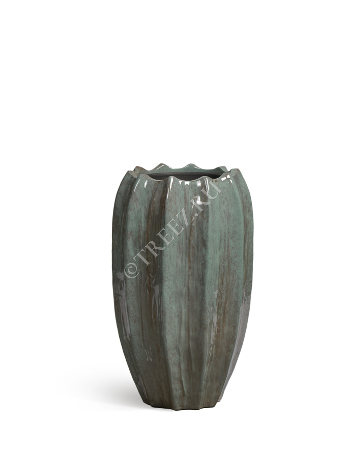 Кашпо TREEZ Effectory - Aura - Высокая Кашпо-ваза - Изумрудный лак фото