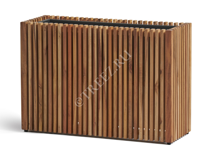 Кашпо TREEZ Effectory - Timberline - Низкий узкий дивайдер - Тёмное дерево фото