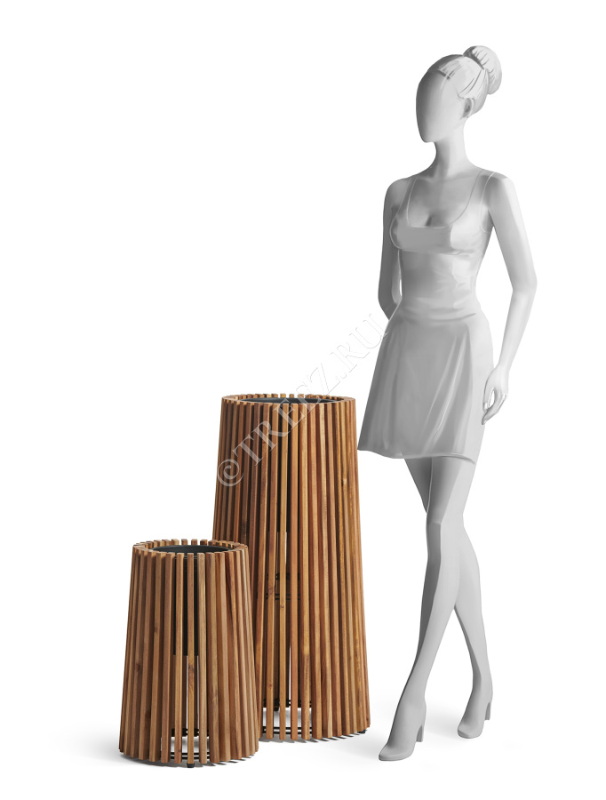 Кашпо TREEZ Effectory - Timberline - Высокий перевёрнутый конус - Тёмное дерево фото