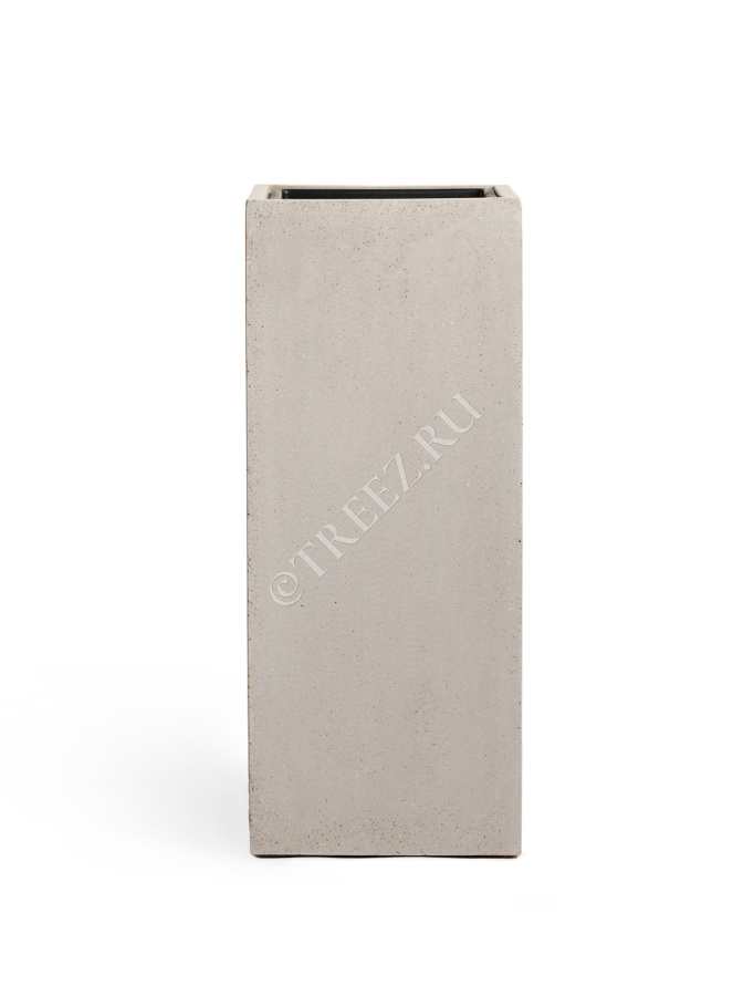 Кашпо TREEZ Effectory - Beton - Высокий куб - Белый песок фото