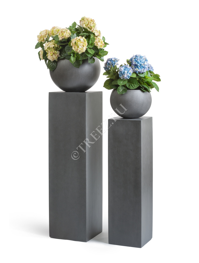 Кашпо TREEZ Effectory - Beton - Полусфера - Тёмно-серый бетон фото