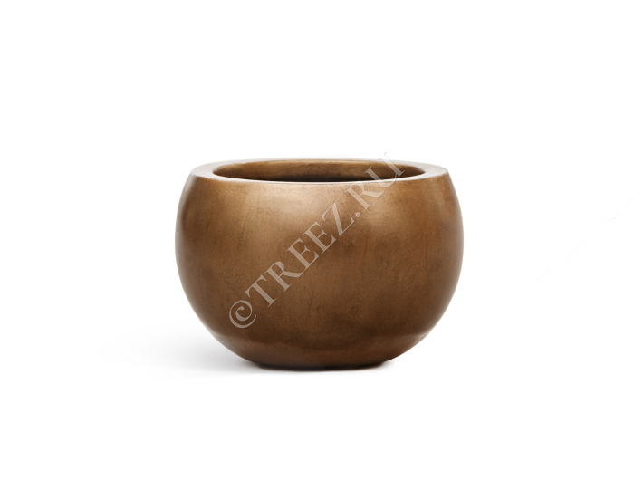 Кашпо TREEZ Effectory - Metal - Полусфера - Тёмное матовое золото фото