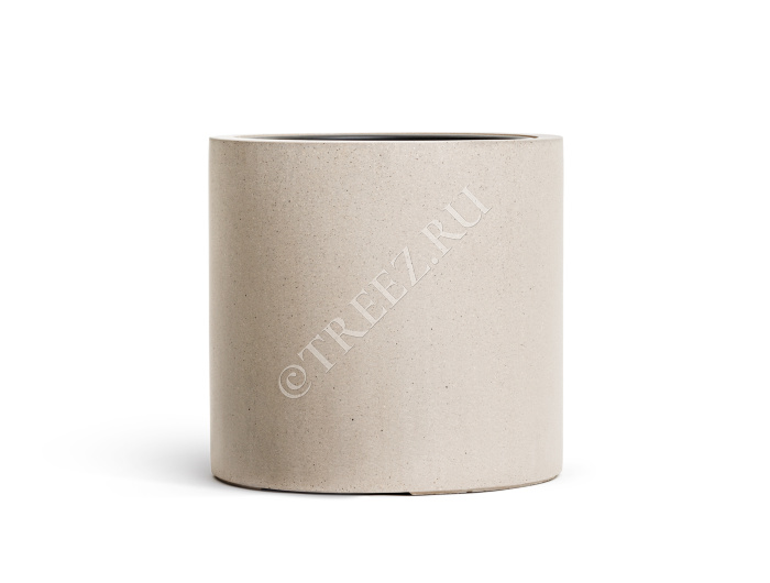 Кашпо TREEZ Effectory - Beton - Цилиндр - Белый песок фото