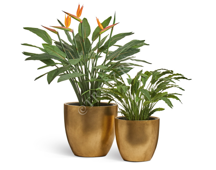 Кашпо TREEZ Effectory - Metal - Округлый конус - Сусальное золото фото