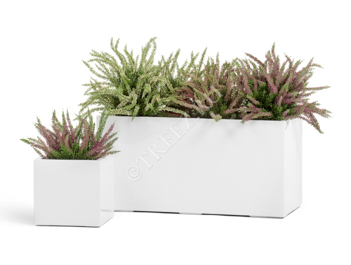 Кашпо TREEZ Effectory - Gloss - Куб - Белый глянцевый лак фото