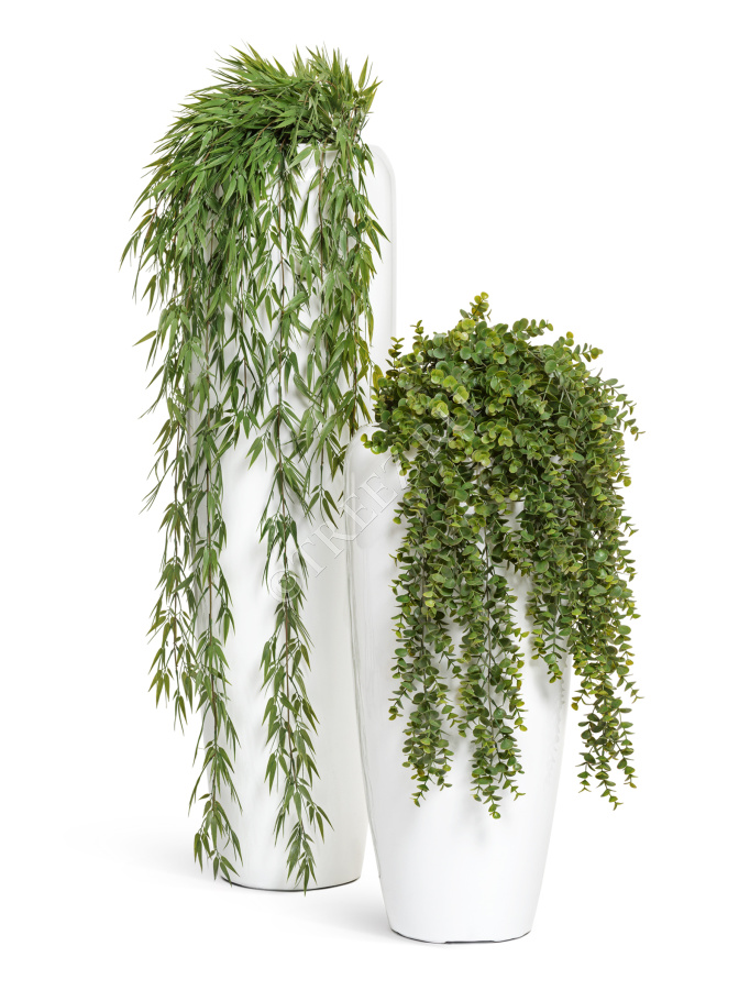 Кашпо TREEZ Effectory - Gloss - Высокий конус Design - Белый глянцевый лак фото