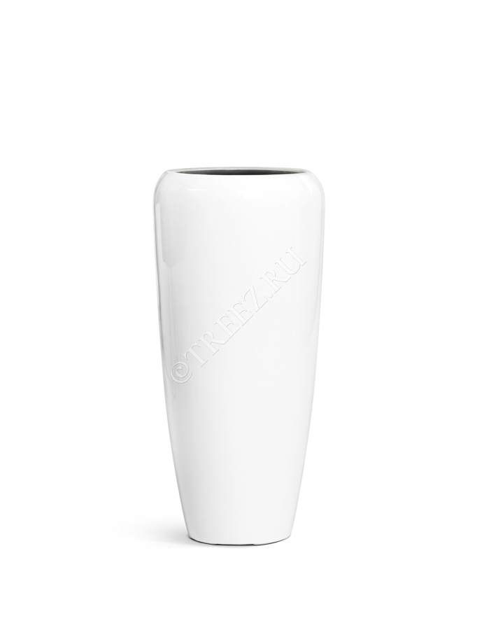 Кашпо TREEZ Effectory - Gloss - Высокий конус Design - Белый глянцевый лак фото