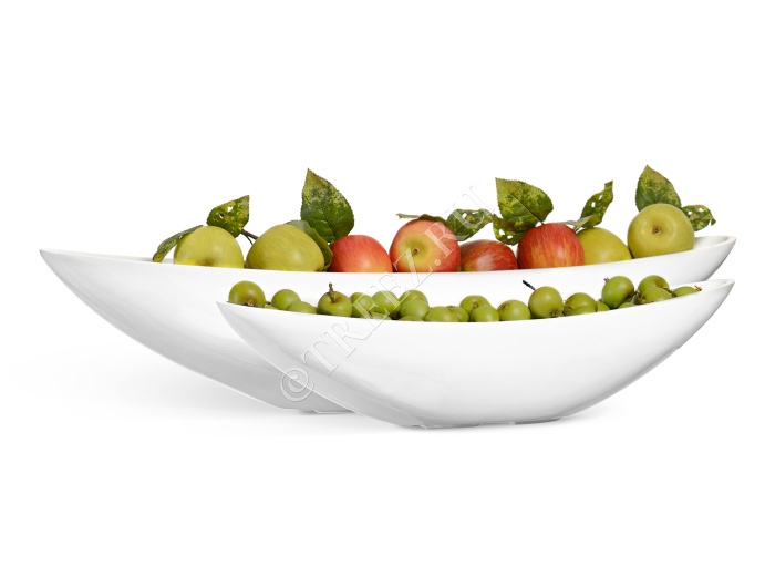 Кашпо TREEZ Effectory - Gloss - Ваза-Лодка (2 размера) - Белый глянцевый лак фото