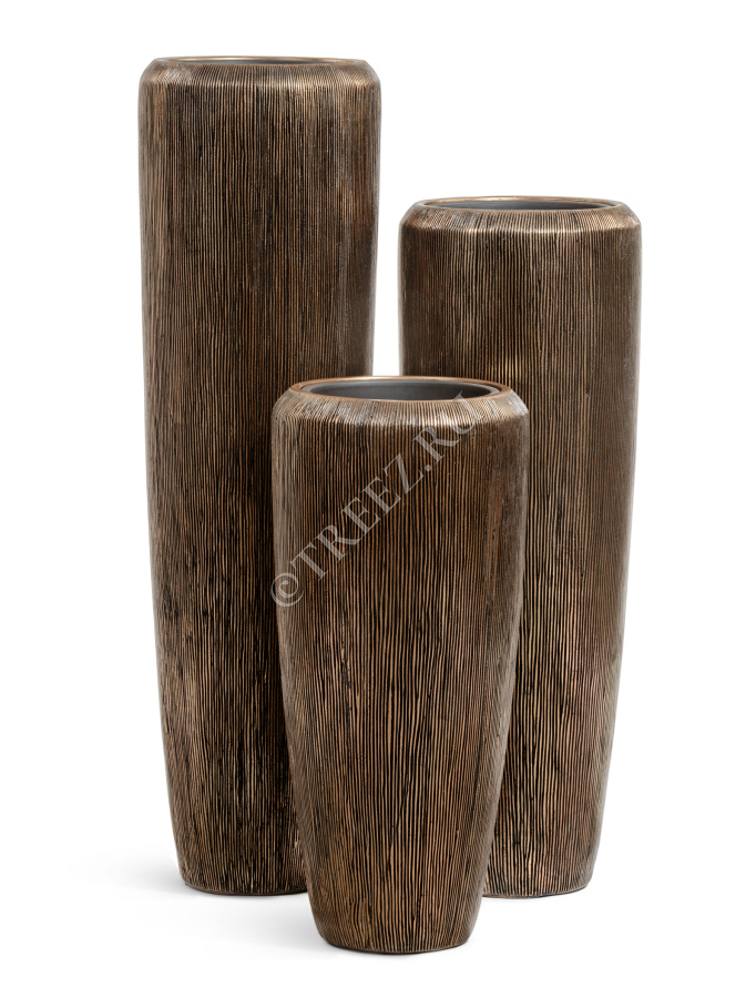 Кашпо TREEZ Effectory - Wow - Высокий конус Design - Тёмное матовое золото фото